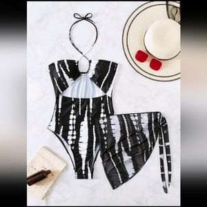 Tie Dye 1pc swimsuit w/matching sheer skirt *LAST ONE*